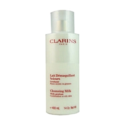 Clarins Cleansing Milk Combination or Oily Skin with Gentian, Moringa 14oz at CosmeticAmerica