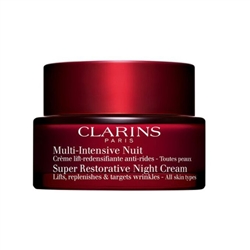 Clarins Super Restorative Night Cream Lifts, Replumps& Targets Wrinkles All Skin Types 1.7 oz / 50ml