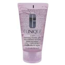 Clinique 2 In 1 Cleansing Micellar Gel+ Light Makeup Remover 5oz Clear