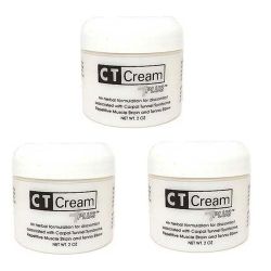 CT Cream Carpal Tunnel Cream for Pain Relief - Value 3pc pack - Carpal Tunnel Syndrome, Arthritis, Tendonitis, Bursitis 2 oz x 3 pcs super value