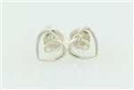 silver heart earrings, heart earrings