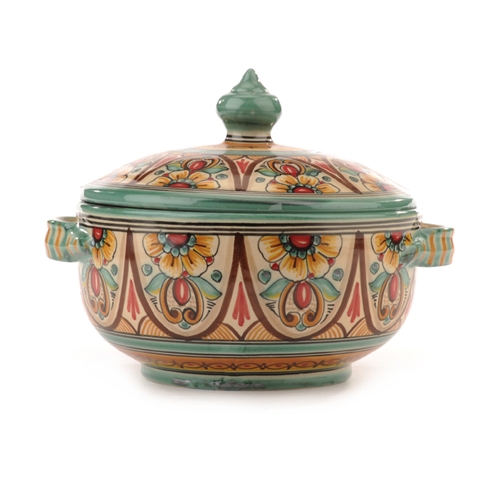 Spanish Covered Tureen- Antique Green