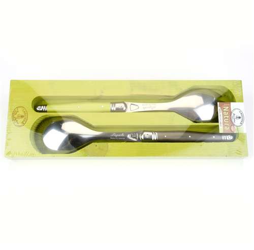 Laguiole Olive Wood 2pc Salad Set (Green)