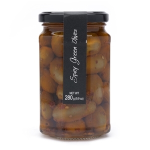 Jar of Spicy Green Olives