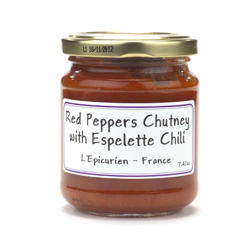 Jar of Red Peppers Chutney with Espelette Chili