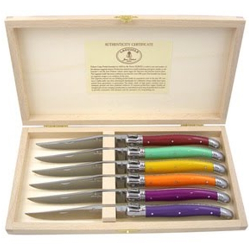 Laguiole Multi Color Knives, Set of Six