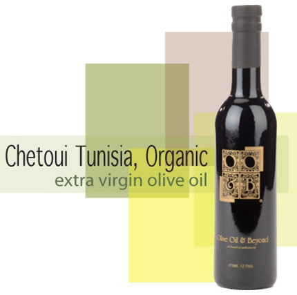 Bottle of Chetoui Extra Virgin Olive Oil, Organic from Tunisia