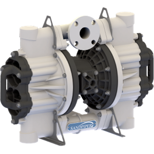 Sandpiper HD20F1PVSPUS000 Diaphragm Pump, Flap Valve, 2" Flanged, Polypropylene, Viton
