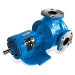 Viking KK124A-IRV rotary gear pump, 2" NPT ports, standard cast iron construction with relief valve, bronze bushings, packed stuffing box