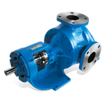 Viking L124A-IRV rotary gear pump, 2" NPT ports, standard cast iron construction with relief valve, bronze bushings, packed stuffing box