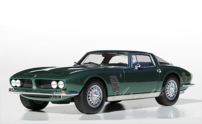 1969 Iso Grifo in Verde Aintree Metalizzato (Green Metallic) 1:24
Real Car Shown.  Model specifications may differ with probably wire wheels.