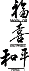 Wall Art-Chinese Characters Good Luck, Happiness, Peace in black