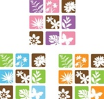 Wall Art-Floral Panels (Tangerine and Green)