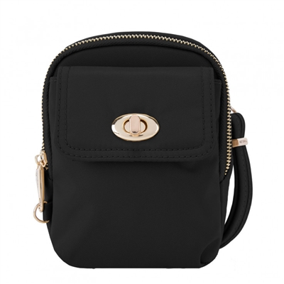 Travelon Anti-Theft Tailored Crossbody Phone Pouch Black Onyx