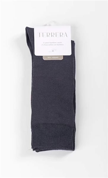 Bamboo Socks Men's 2 Pack Crew Black Navy or Grey