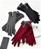 Touchscreen Knit Gloves with Button and Faux Fur Detail