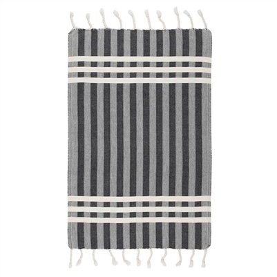 Turkish Hand Towel Criss Cross Black