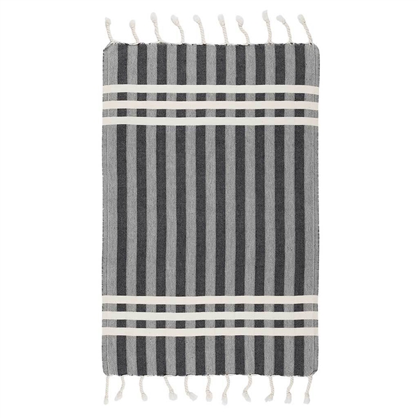 Turkish Hand Towel Criss Cross Black