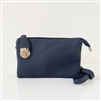 Convertible Crossbody Clutch Handbag Navy Textured