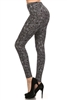 Brushed Soft Black Netted Petal Leggings S/M