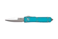 MICROTECH ULTRATECH BAYONET GRIND - STONEWASH - TURQUOISE HANDLE