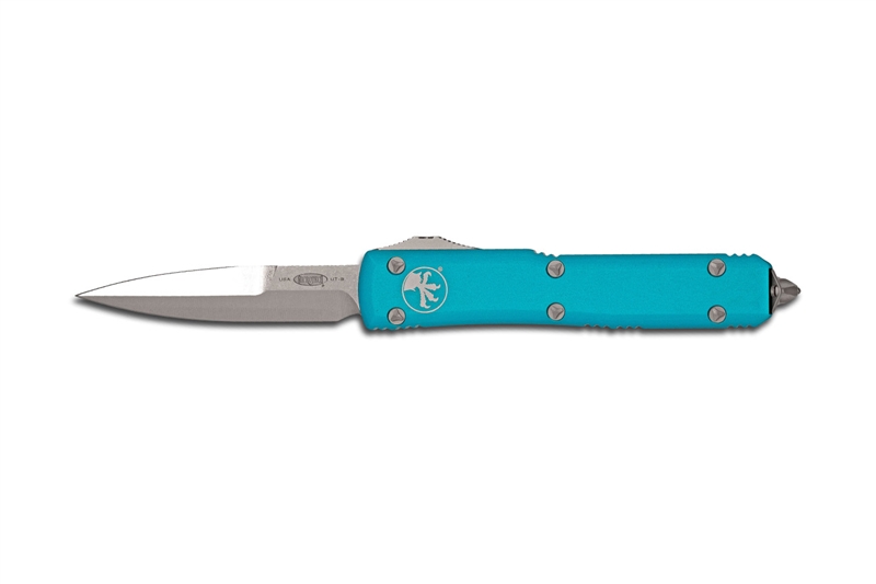 MICROTECH ULTRATECH BAYONET GRIND - STONEWASH - TURQUOISE HANDLE