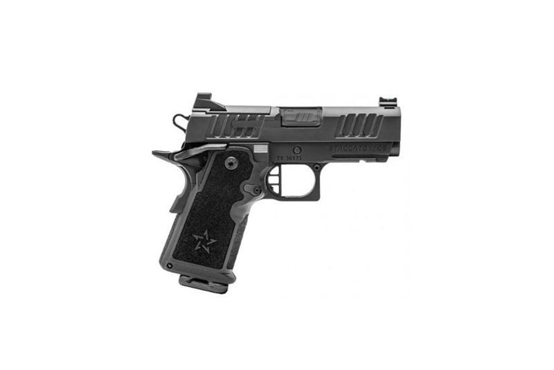 STACCATO 2011 CS  DPO 3.5" FLAT TRIGGER - FULL SIZE SIGHTS - 9MM - BLACK - ALUMINUM FRAME - DLC Barrel