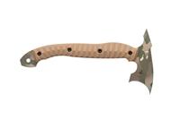 HALF FACE BLADES CRESCENT HAWK HATCHET - MULTICAM CERAKOTE - COYOTE G10 GRIPS