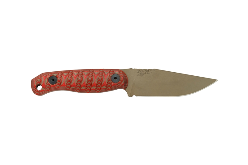 HALF FACE BLADES FEATHER LIGHT - CHERRY RED AND TAN LAYERED G10 FDE BLADE