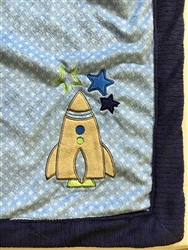 Rocket Ship Plush Baby Blanket
