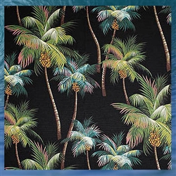 Palm Tree Fleece Blanket - Black