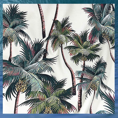 Palm Tree Fleece Blanket - Natural