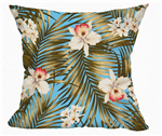 Plumeria Palms Throw Pillow