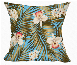 Plumeria Palms Throw Pillow