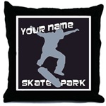 Custom Throw Pillow - Add your Name to the Skate Park Throw Pillow
