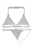 Rhinestone Bikini Body Chain Set A0236 - Silver