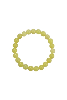 Lemon Jade Stone Bead Bracelet B2048