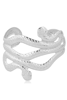 Snake Alloy Cuff Armband B2787 - Silver