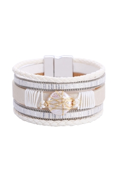 Bohemia Pearl Magnetic Bracelets B2964 - White
