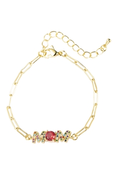 Mom Zircon Chain Bracelet B3226