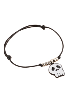 Skull Alloy Pendant Briaded Bracelet B3440