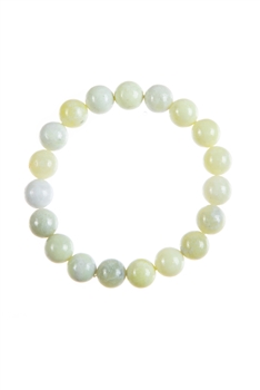 Cyan Jade Stone Bead Stretch Bracelet B3593
