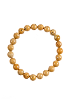 Yellow Medicinal Stone Bead Stretch Bracelet B3597