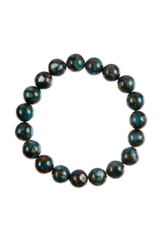 Blue Cloisonne Stone Bead Stretch Bracelet B3599