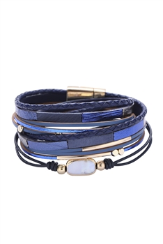Pearl Leather Magnetic Bracelets B3736