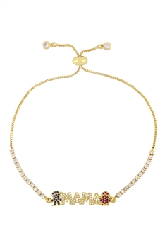 MAMA Cubic Zirconia Chain Bracelet B3815