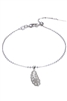 Leaf Pattern Zircon Pendant For Necklace Bracelet P0560 - Pendant   Bracelet(Silver)