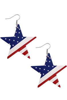 Star American Flag Earrings E3100