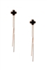 Clover Stainless Steel Tassel Earrings E4093-1 - Rose Gold