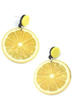Lemon Acrylic Earrings E4310